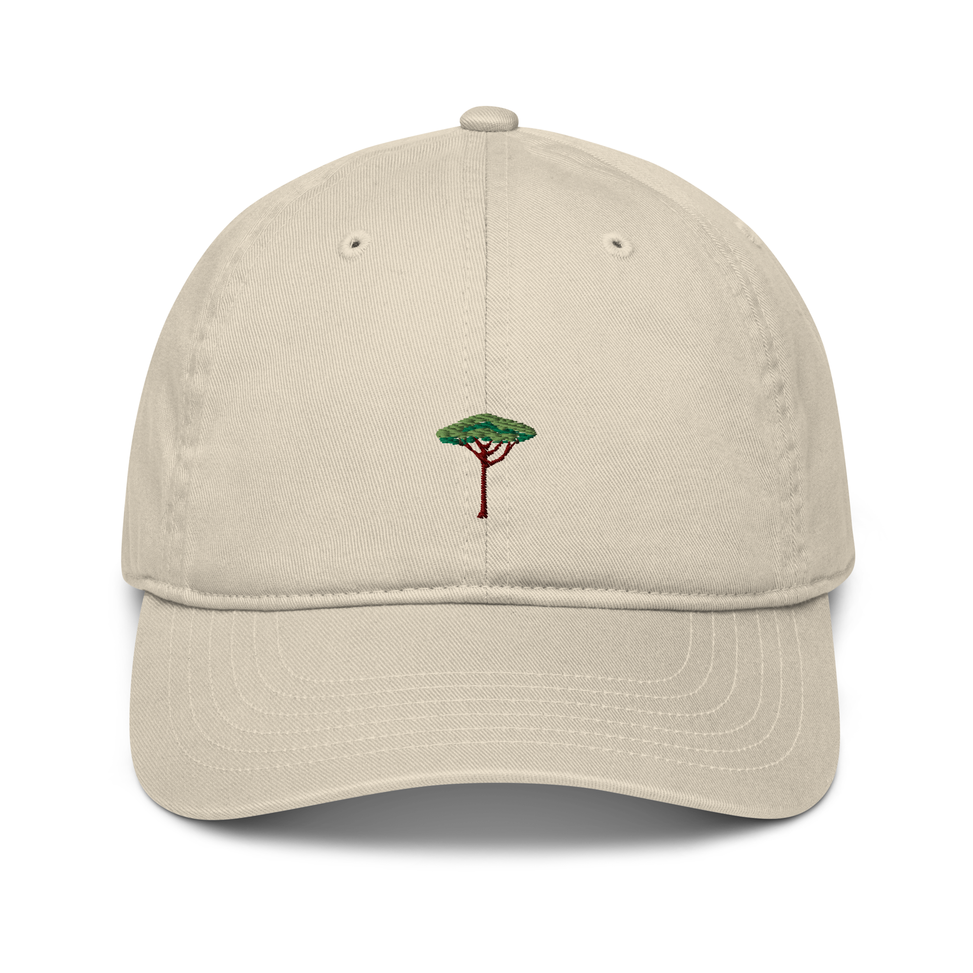 Organic Cotton Dad Hat with Embroidered Stone Pine