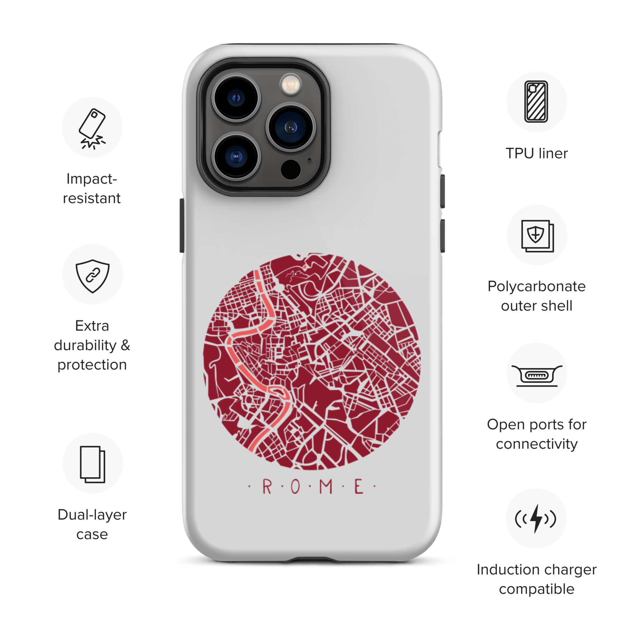 Map of Rome Tough iPhone Case