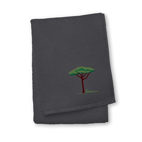 Turkish Cotton Towel with Embroidered Stone Pine