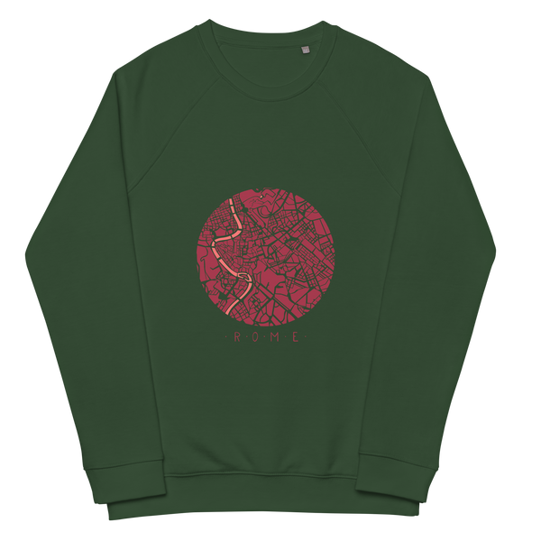 Unisex Map of Rome Organic Raglan Sweatshirt